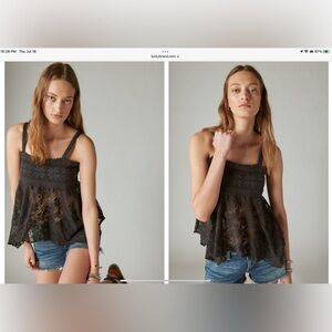Lucky Brand lace handkerchief tank